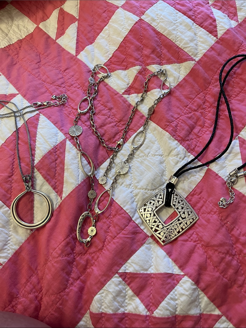 Brighton Silver-Tone Geometric & Braided Cord Necklace Set